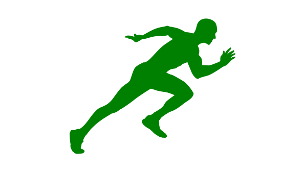 Grüne Grafik eines Athleten beim Sprint